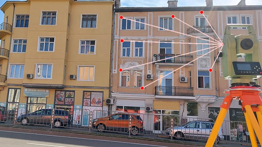 Трасиране на строителен обект с тотална станция